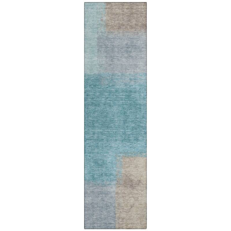 Machine Washable Indoor/ Outdoor Solid Contemporary Chantille Rug