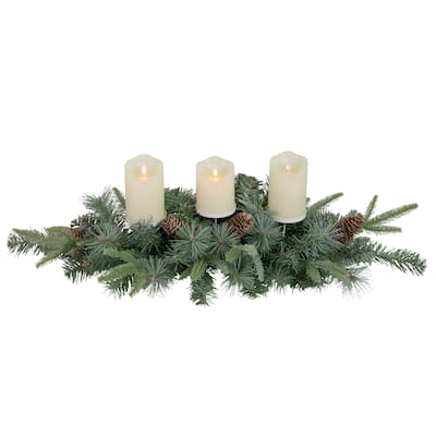 32" Artificial Mixed Pine Pine Cones Candle Holder Centerpiece