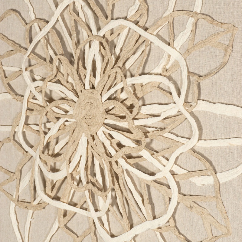 HUJI Paper Mache String Flower Shadow Box Wall Decor Wall Art For Bathroom Bedroom Living room Office