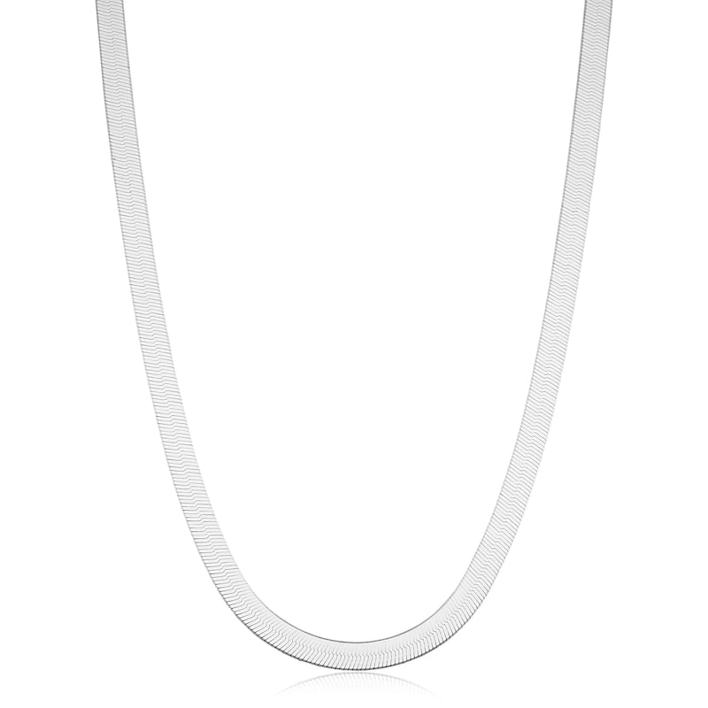 Sterling Silver 5.5 millimeter Herringbone Necklace for Men and Women - Made in Italy