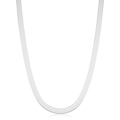 Sterling Silver 5.5 millimeter Herringbone Necklace for Men and Women - Made in Italy