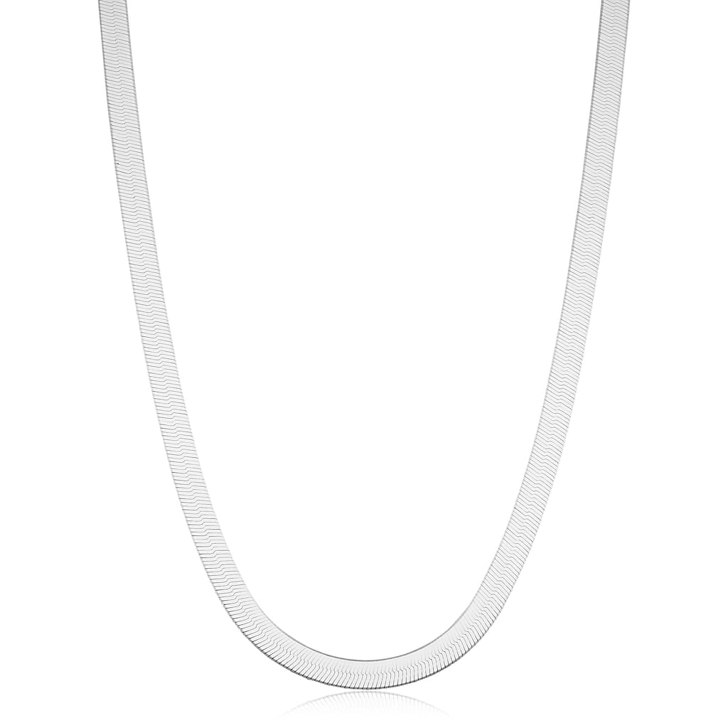 Sterling Silver 5.5 millimeter Herringbone Necklace for Men and Women - Made in Italy