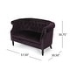 preview thumbnail 36 of 54, Milani Velvet Tufted Scroll Arm Loveseat by Christopher Knight Home