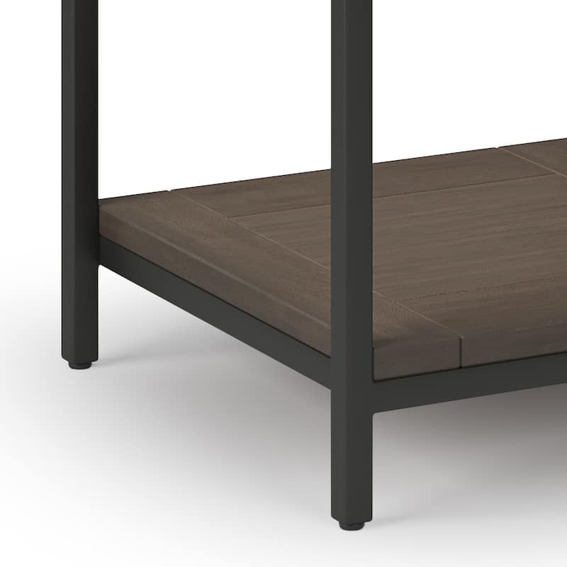 WYNDENHALL Rhonda SOLID MANGO WOOD & Metal 22" Wide Square Industrial End Side Table - 22 W x 22 D x 22 H