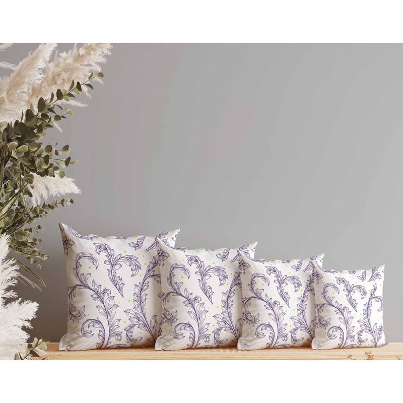Petal Perfection Faux Suede Reversible Throw Pillow White and Violet