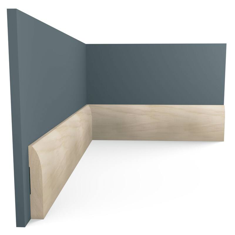 WM713: 9/16-in D x 3-1/4-in W x 96-in L Americraft Solid Hardwood Stain Grade Modern Base Moulding