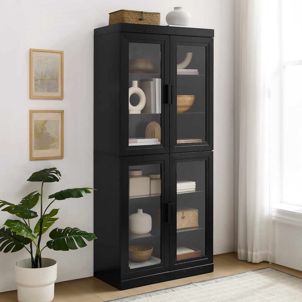 Crosley Essen Glass Door Kitchen Pantry Storage Cabinet