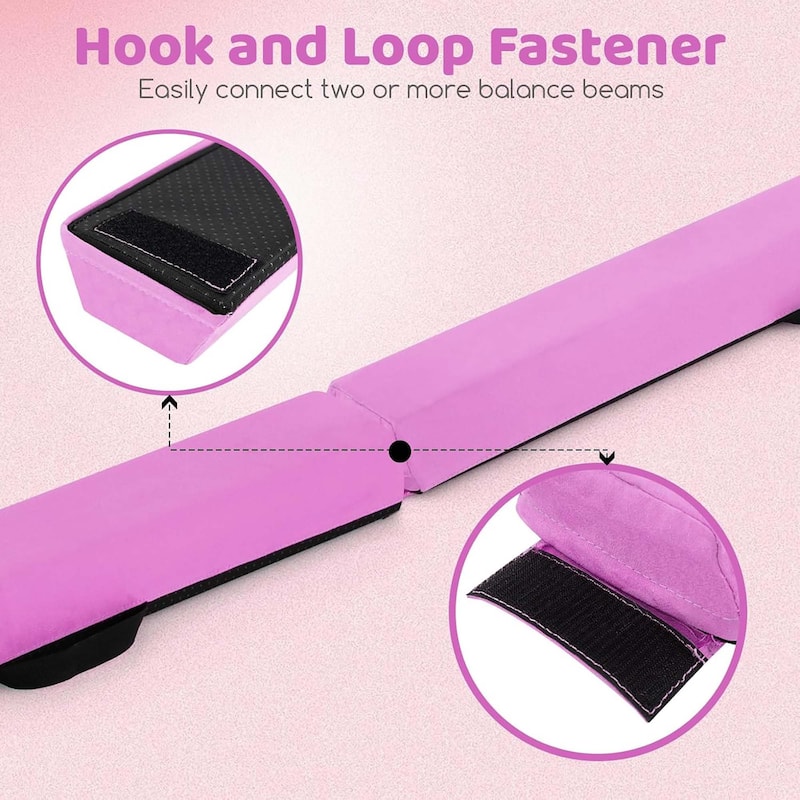 7 FT Folding Balance Beam Foam Floor Gymnastic Beam w/ Carry Handles