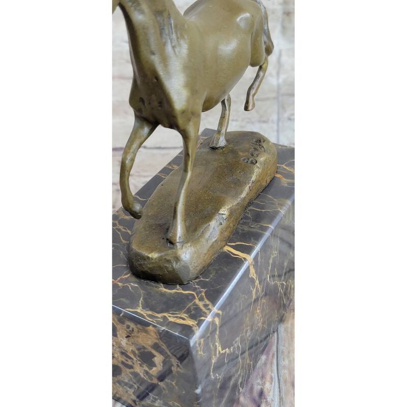 Hot Cast Bronze Galloping Imitative Horse Miniature Bronze Sculpture Statue Figure On Marble Base