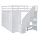 preview thumbnail 13 of 38, Full Size Wood Loft Bed With Built-in Wardrobes, Cabinets and Drawers for Bedroom