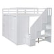 preview thumbnail 34 of 38, Full Size Wood Loft Bed With Wardrobes, Cabinets and Drawers, Gray