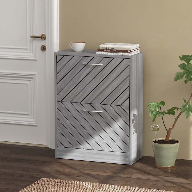 22.4"W Modern Shoe Storage Cabinet,Fold-out Drawer