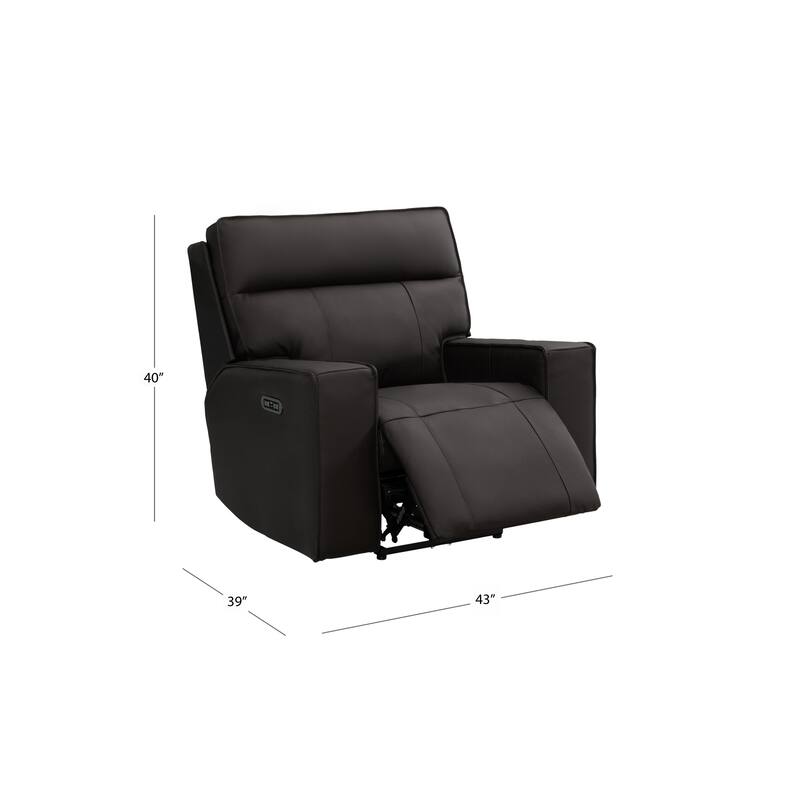 Abbyson Layton Top Grain Leather Dual Power Recliner
