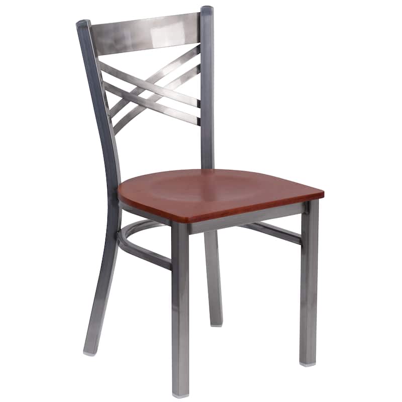 Steel X-back Restaurant Chair - 16.5"W x 17"D x 32.25"H