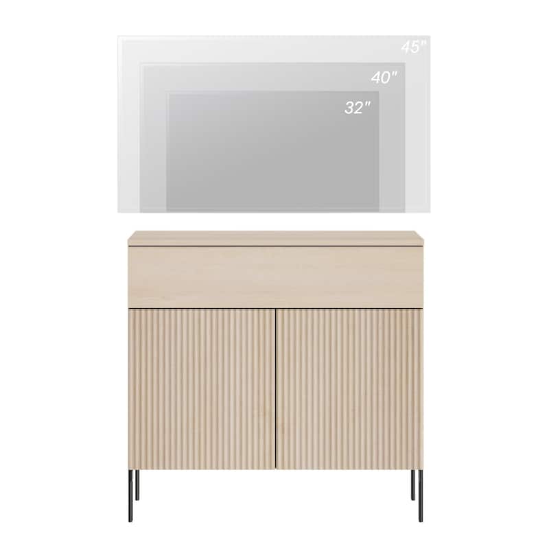 Modern Wood 31.5" Dresser With Reeded Design, Minimalist Dresser Organizer Storage
