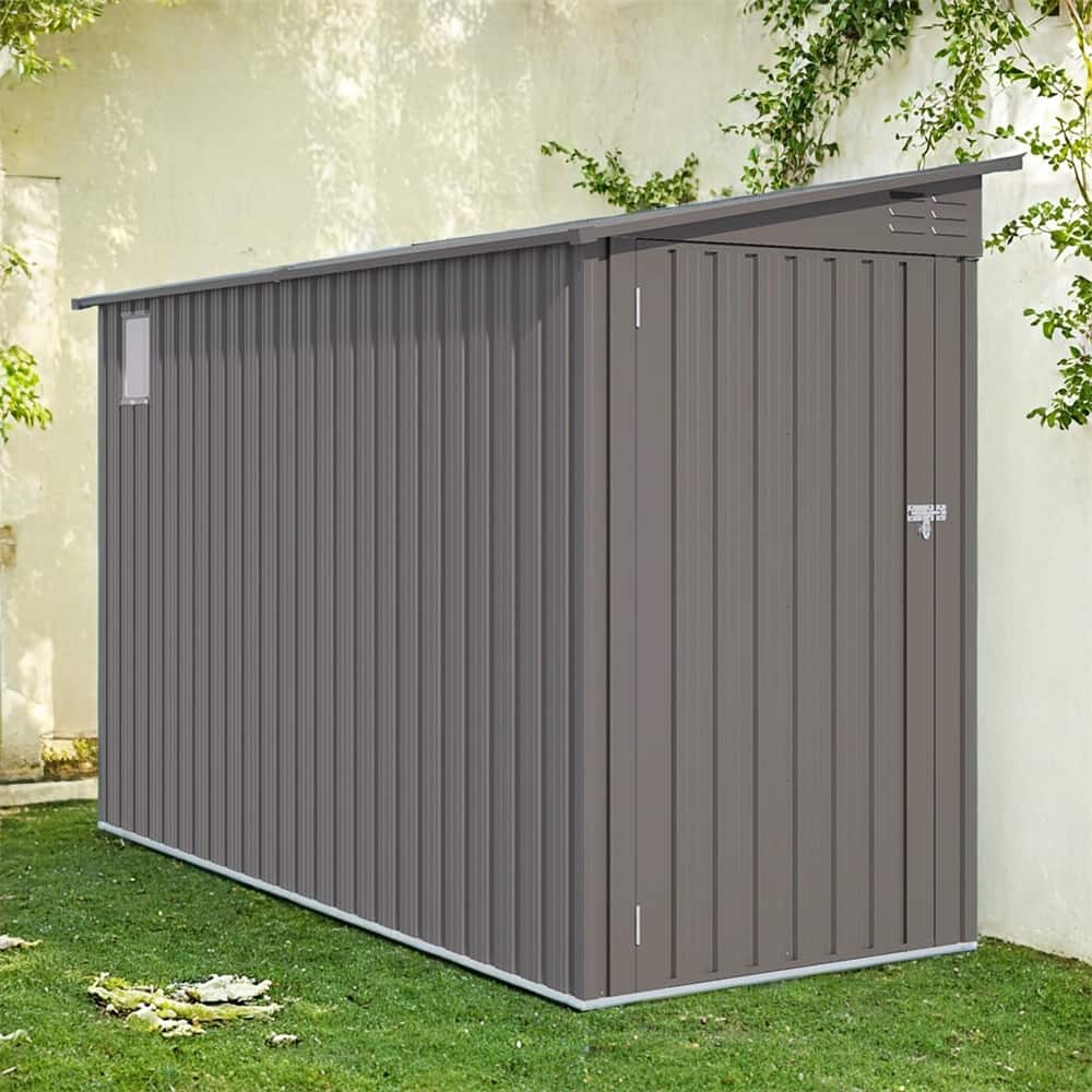4 x 9 FT Outdoor Storage Shed,Garden Shed Tool House with Sloping Roof
