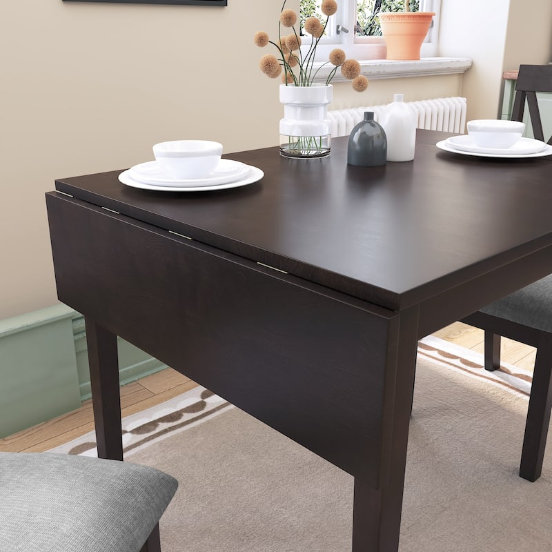 Extendable Dining Table, Folding Kitchen Table with Rubberwood Legs, Space-Saving Dinner Table(Only Table)