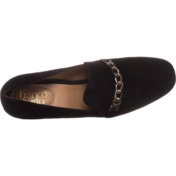 franco sarto black suede loafers