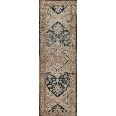 Hand Knotted Oriental 100% Wool Carpet Transitional All-Over Beige & Ivories Oushak Runner Rug - 11' 7'' X 2' 10''