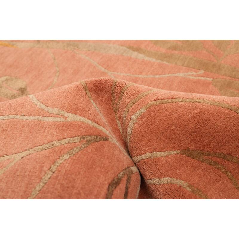 ECARPETGALLERY Hand-knotted Opulence Copper Silk, Wool Rug - 6'1 x 8'11