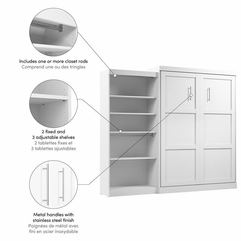Pur Queen Murphy Bed with Closet Organizer (101W) by Bestar