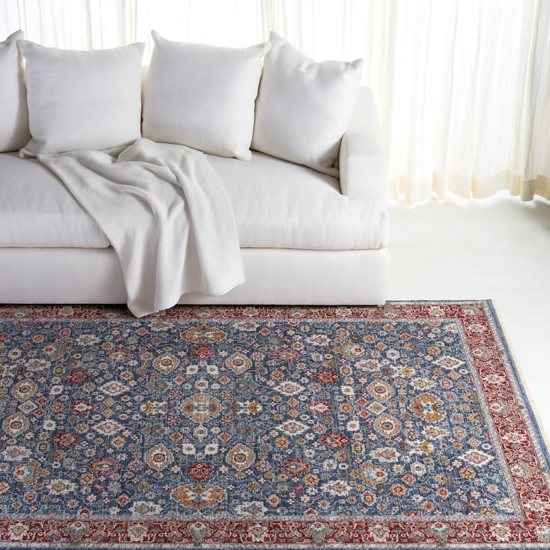 SAFAVIEH Lauren Ralph Lauren Bernardica Rug - 6'7" Square - Blue/Red