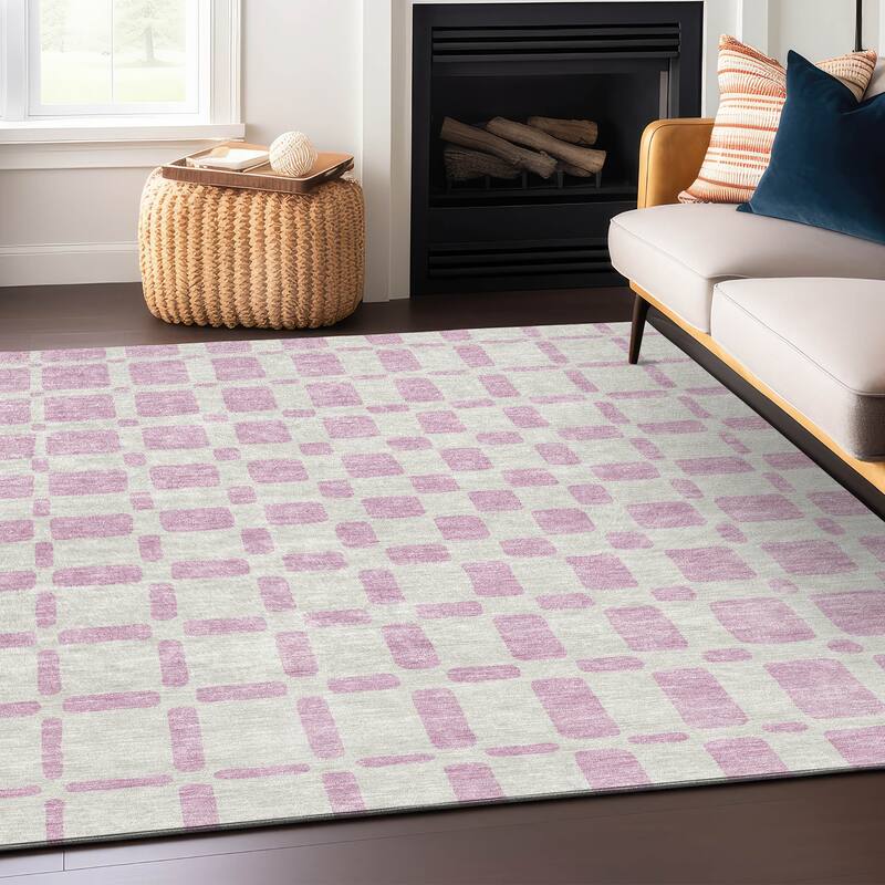 Machine Washable Indoor/ Outdoor Chantille Geo Contemporary Rug