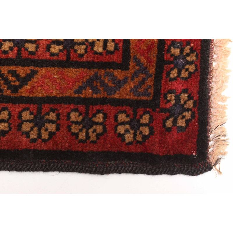 ECARPETGALLERY Hand-knotted Teimani Red Wool Rug - 2'9 x 4'9