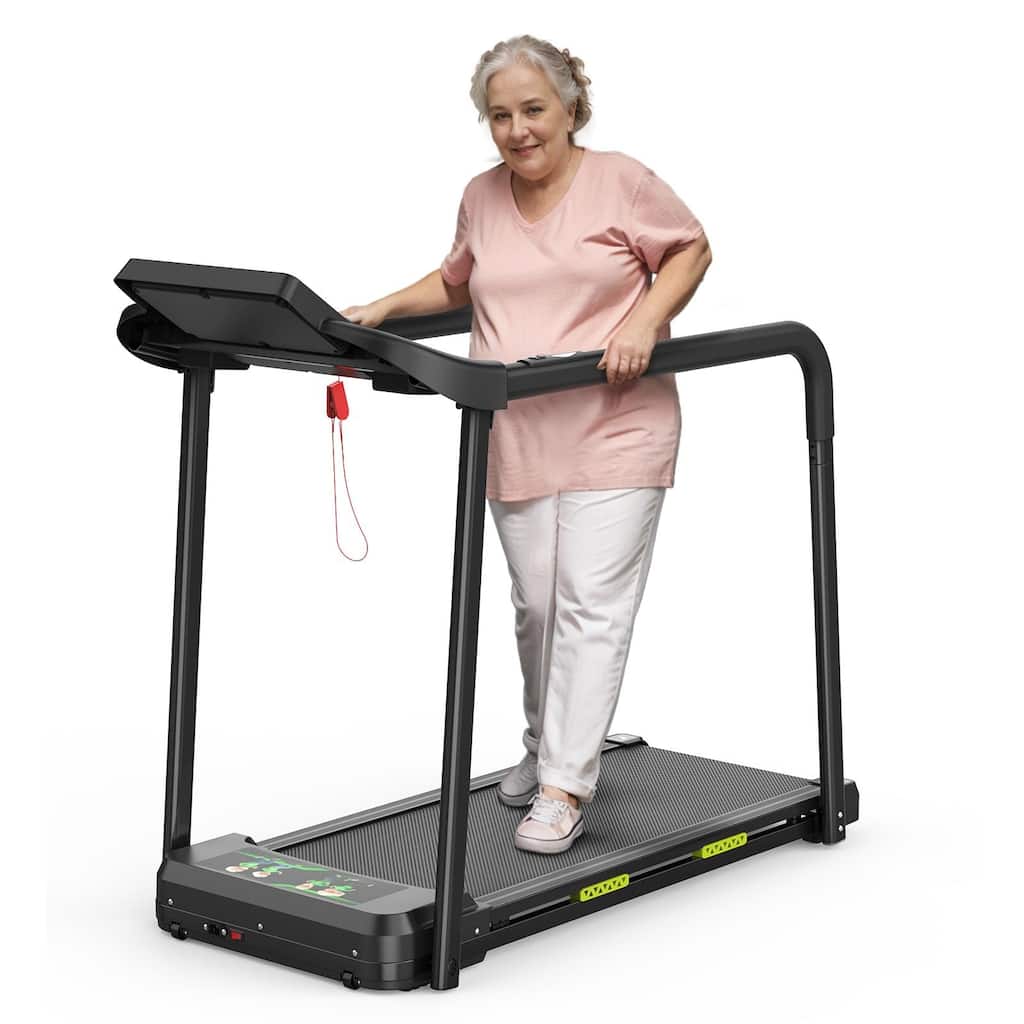 Walking Pad Treadmill for Senior, Foldable Exercise Treadmill with Stable and Safe Structural Design, Large LED Display