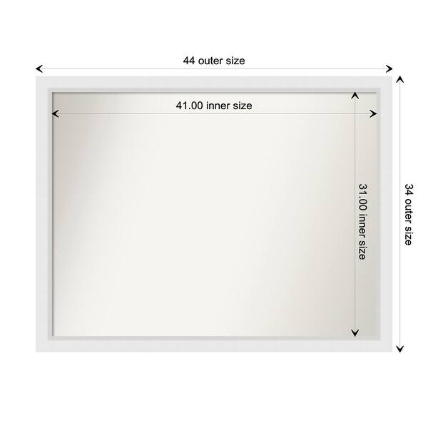 dimension image slide 80 of 93, Wall Mirror Choose Your Custom Size - Extra Large, Blanco White Wood