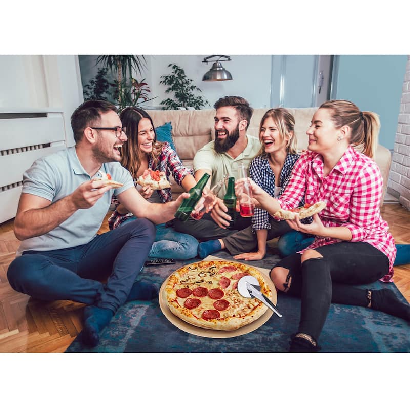 Royal Gourmet 2-Piece Pizza Set, 13in Pizza Stone and Wheel Cutter