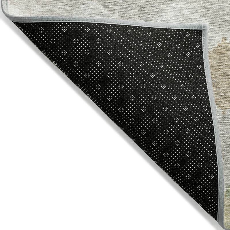 Machine Washable Indoor/ Outdoor Modern Mosaic Chantille Rug