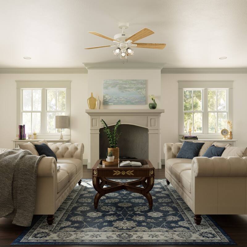 Hunter 52" Crestfield Ceiling Fan w/ LED Light Kit, Pull Chain - Farmhouse, Transitional - EASY INSTALLATION!