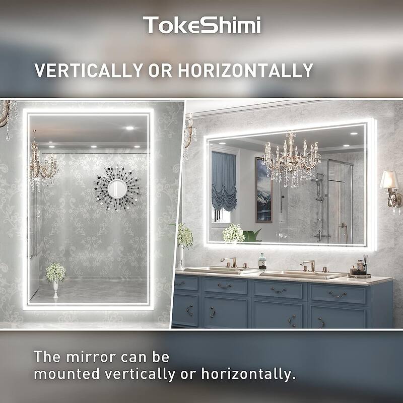 TokeShimi LED Bathroom Vanity Wall Mirror, 3000K/4500K/6000K Mirror
