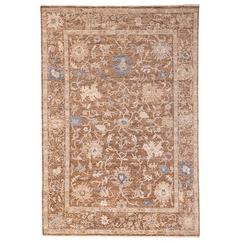 ECARPETGALLERY Hand-knotted Modern Oushak Brown Wool Rug - 9'9 x 14'2