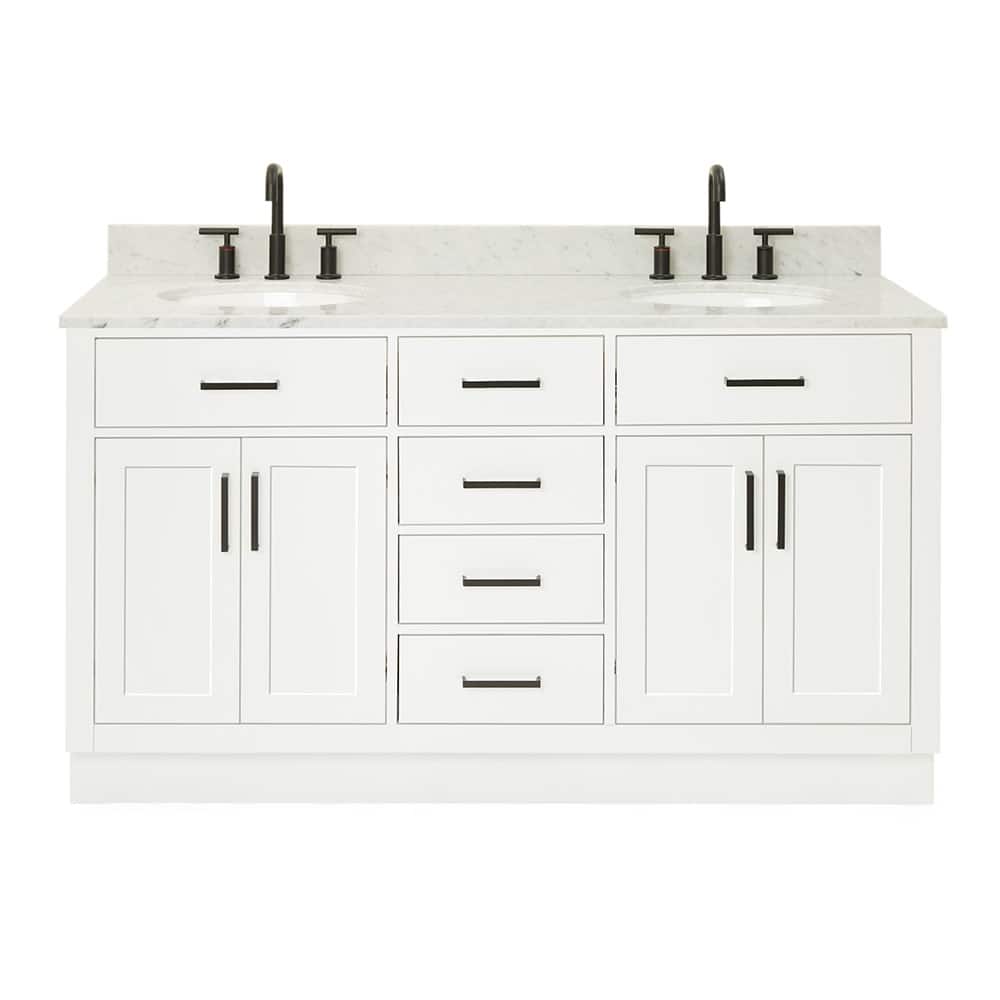 Ariel T061DCW2OVO Hepburn 60" Free Standing Double Basin Vanity Set