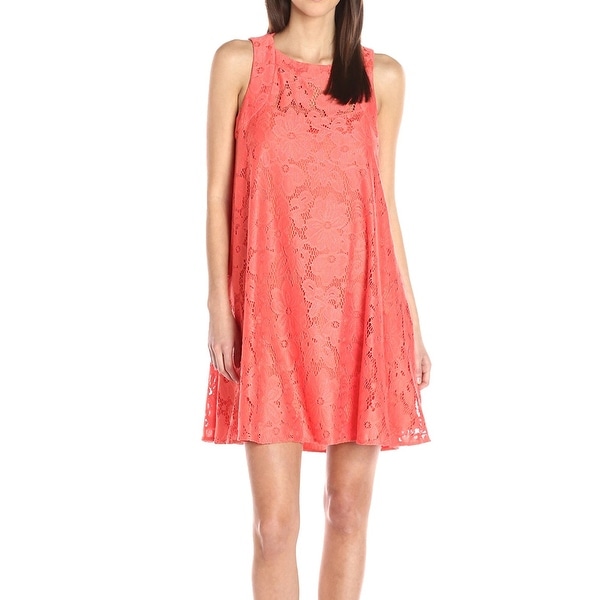 Donna Morgan Tea Rose Orange Women's Size 2 Lace Shift Dress