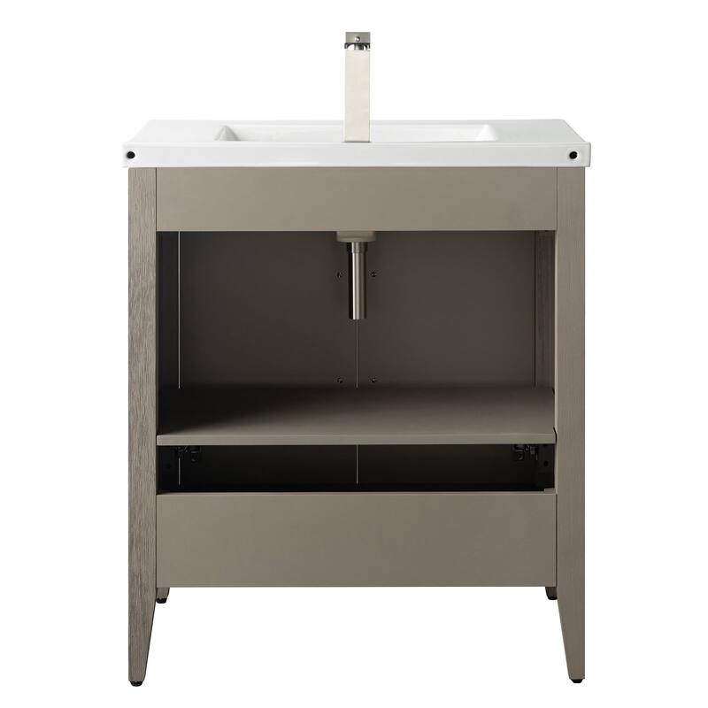 Vanity Art 20" or 24" or 30" Single Sink Bathroom Vanity Cabinet with Ceramic Top