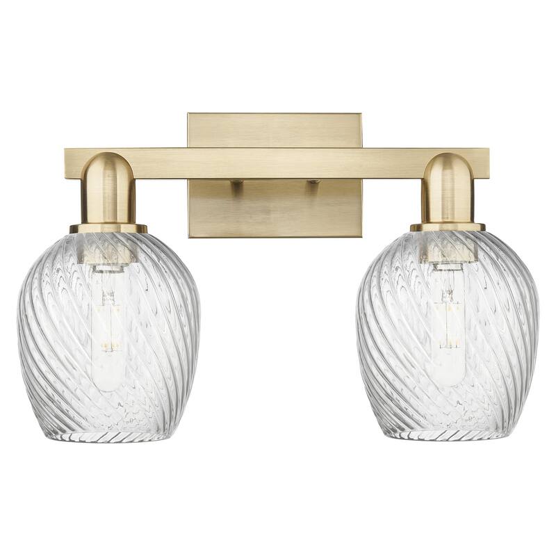 Innovations Lighting 716-2W-12-17 Salina Vanity Salina 2 Light 17" - Champagne Bronze / Clear Spiral Fluted