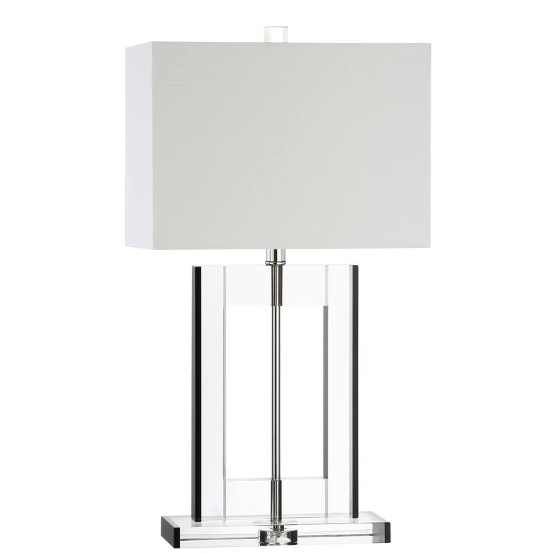 Day 26" Crystal LED Table Lamp, Clear/Black by JONATHAN Y