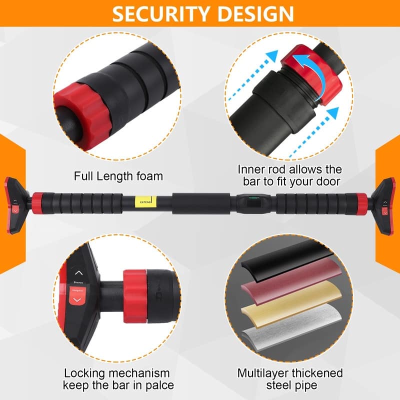 Heavy Duty Doorway Chin-up Pull-Up Bar with Locking Mechanism