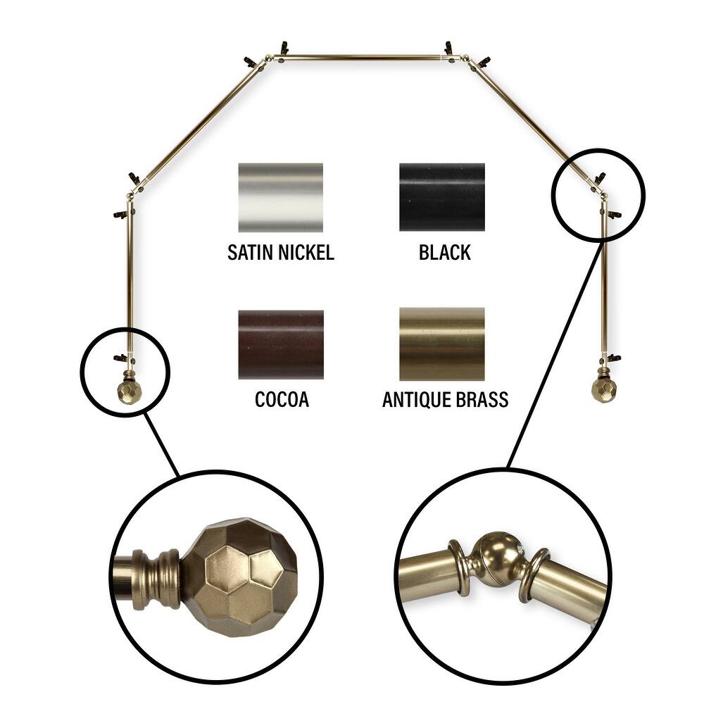 InStyleDesign Finley 13/16 5-Sided Bay Window Curtain Rod