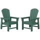 preview thumbnail 58 of 193, Laguna Kids Outdoor Poly Adirondack Chair (Set of 2) - N/A Dark Green
