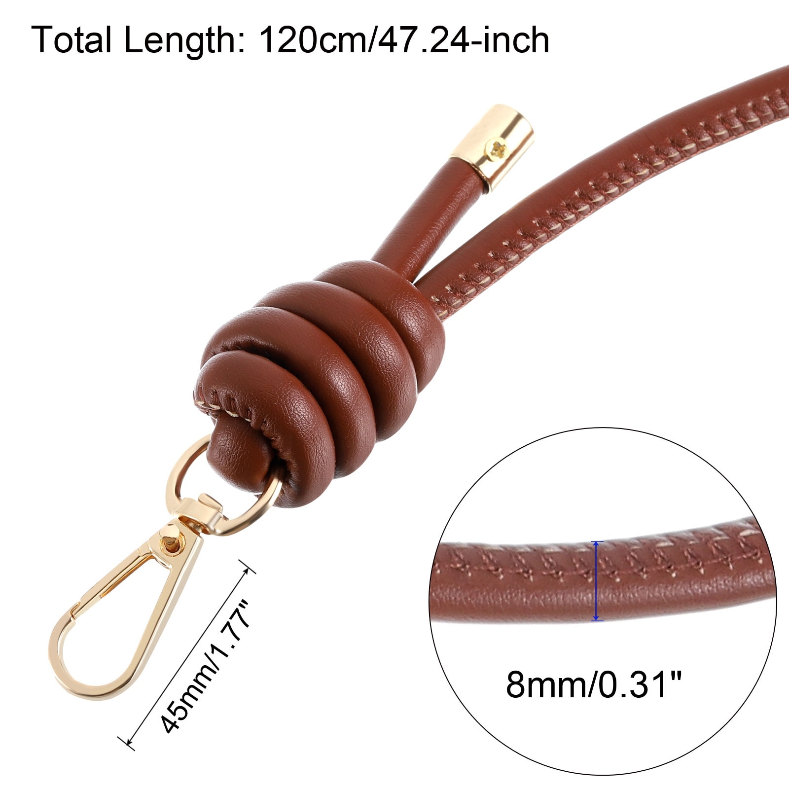 Leather Purse Strap, PU Purse Straps Replacement for Women Handbag Shoulder Crossbody Bag - 120cm/47.2"