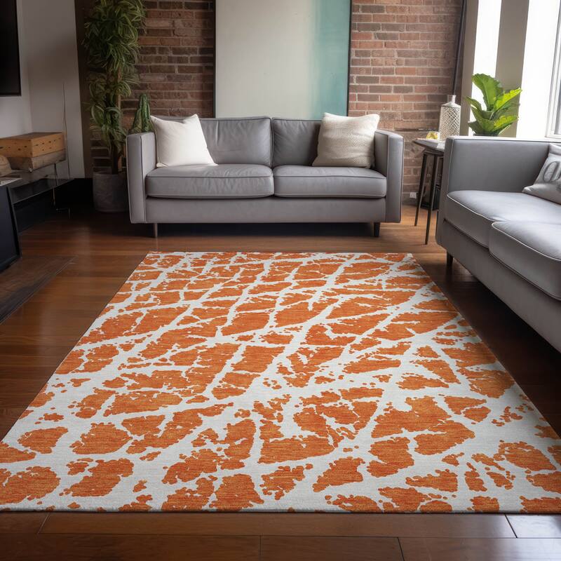 Nalu Artistic Abstract Weather Resistant Classic Meets Modern Outdoor Rug