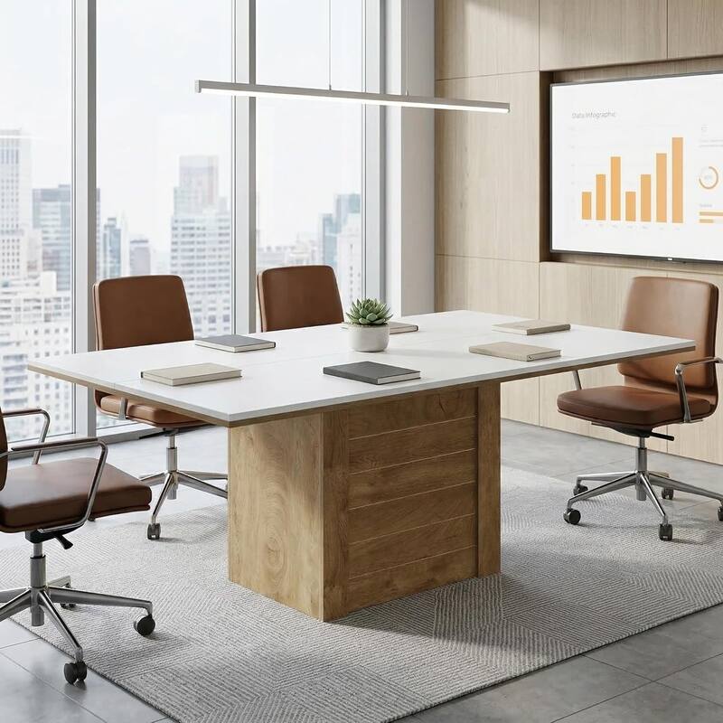 Conference Table for 6-8 People, 4.59 ft Meeting Table, Seminar Table for Office Conference Room, Training, Seminar