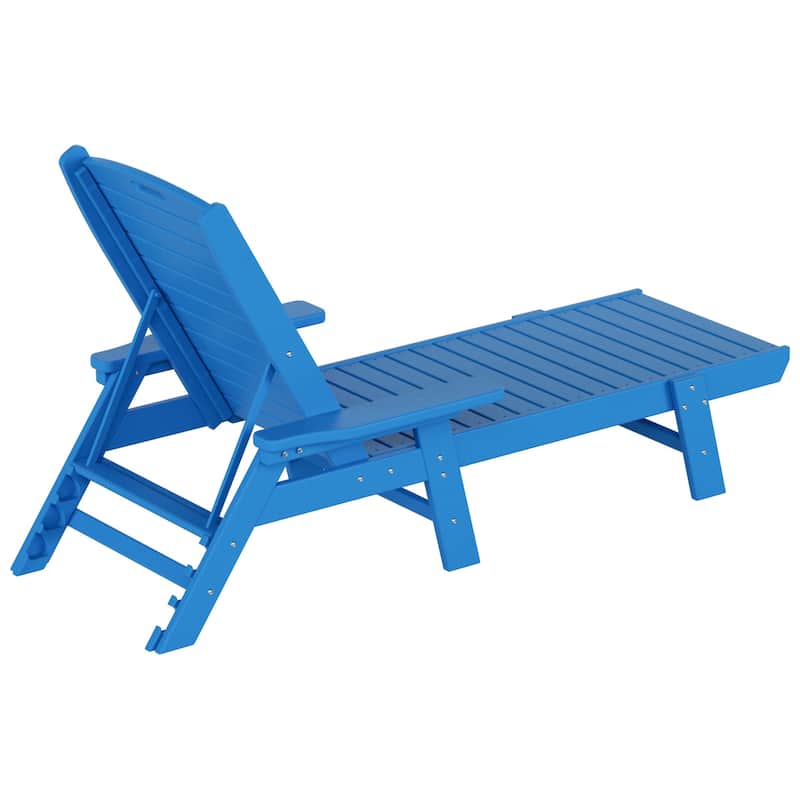 Laguna Hdpe All Weather Outdoor Patio Pool Reclining Chaise Lounges With Square Side Table (3-Piece Set)