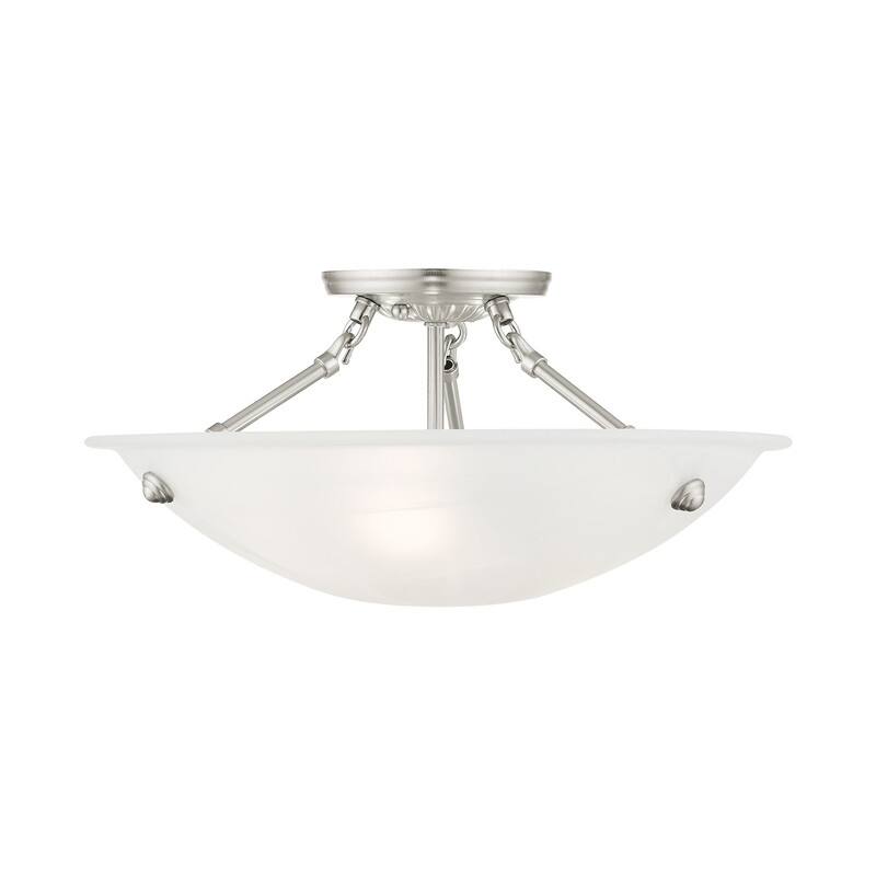 Livex Lighting 3-light Brushed Nickel Ceiling Mount, 4273-91 - 16" DIA 8" H