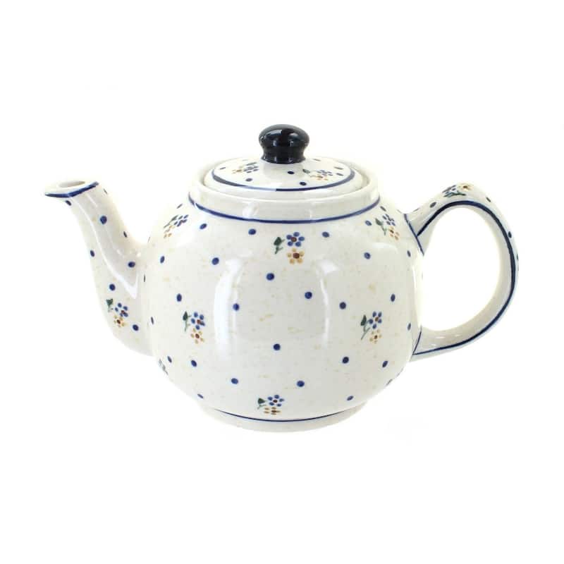 Blue Rose Polish Pottery 596 Zaklady Medium Teapot - Country Meadow