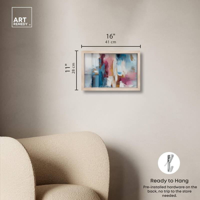 Rosy and Ocean Hues II Shadowbox by Art Remedy